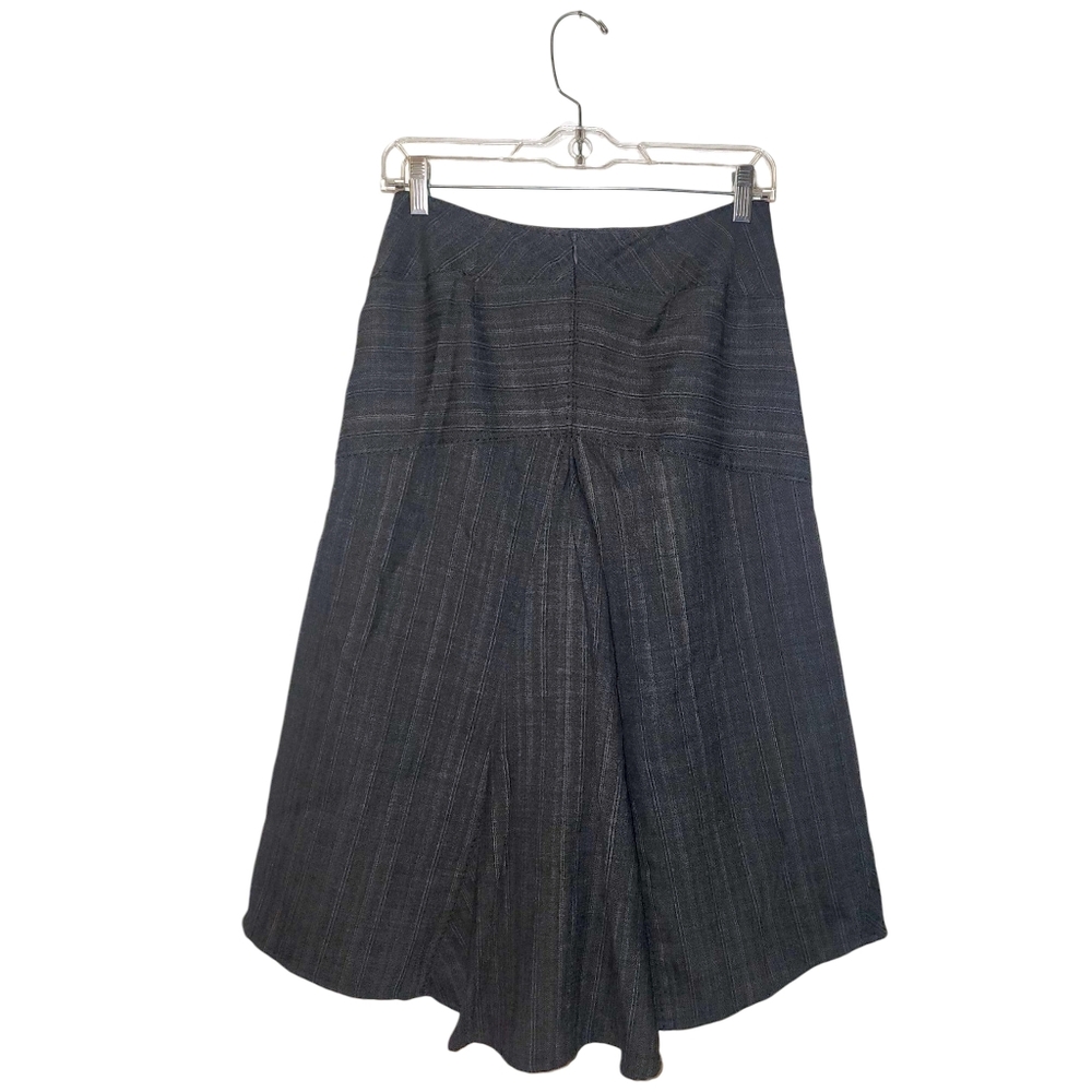 Max Studio Flared Hi-Low Hem, Pleated Luxury Midi Skirt | Size 2 - Picture 3 of 8